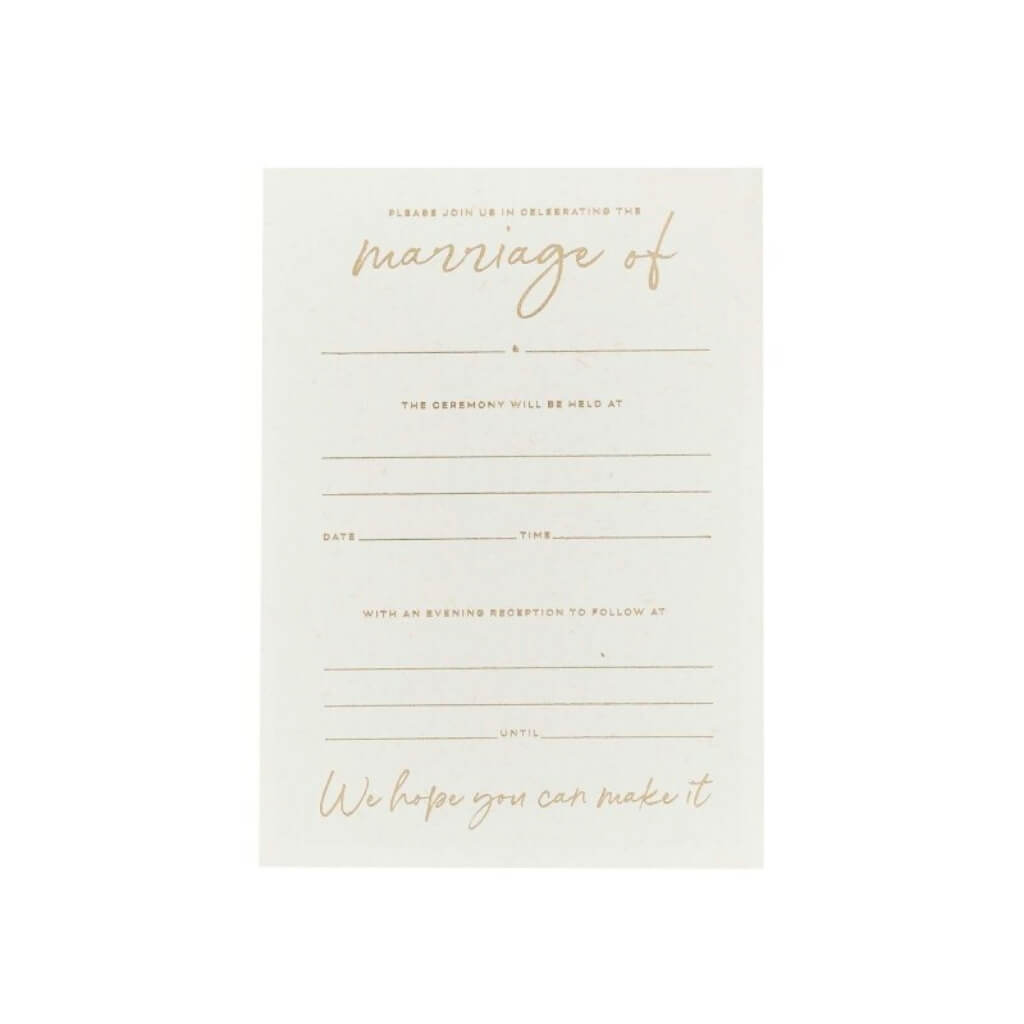 DIY gold foiled wedding invitations pack of 20
