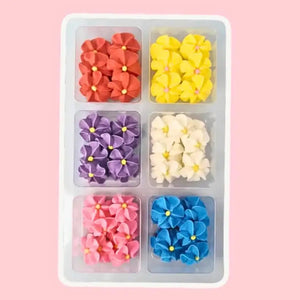 Colourful apple blossom edible cupcake toppers