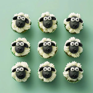 Cupcake decorating with edible eyes sprinkles