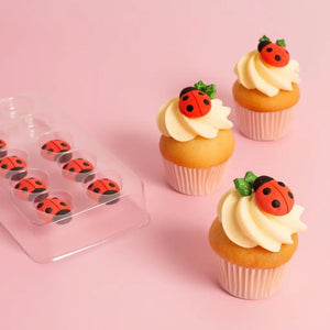 edible ladybug cake toppers close up