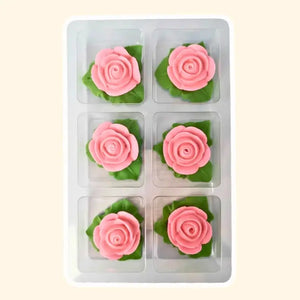 edible Mini pink rose flower toppers for cupcakes