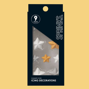 edible sparkling white silver gold star decorations for cakes