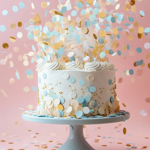 blue white gold wafer sprinkles for cakes