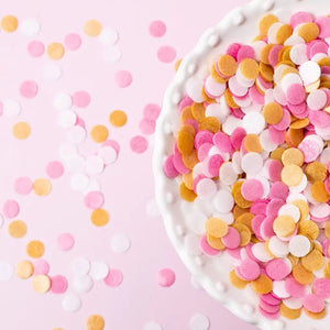 Sprinks pink white and gold wafer decorations 9g