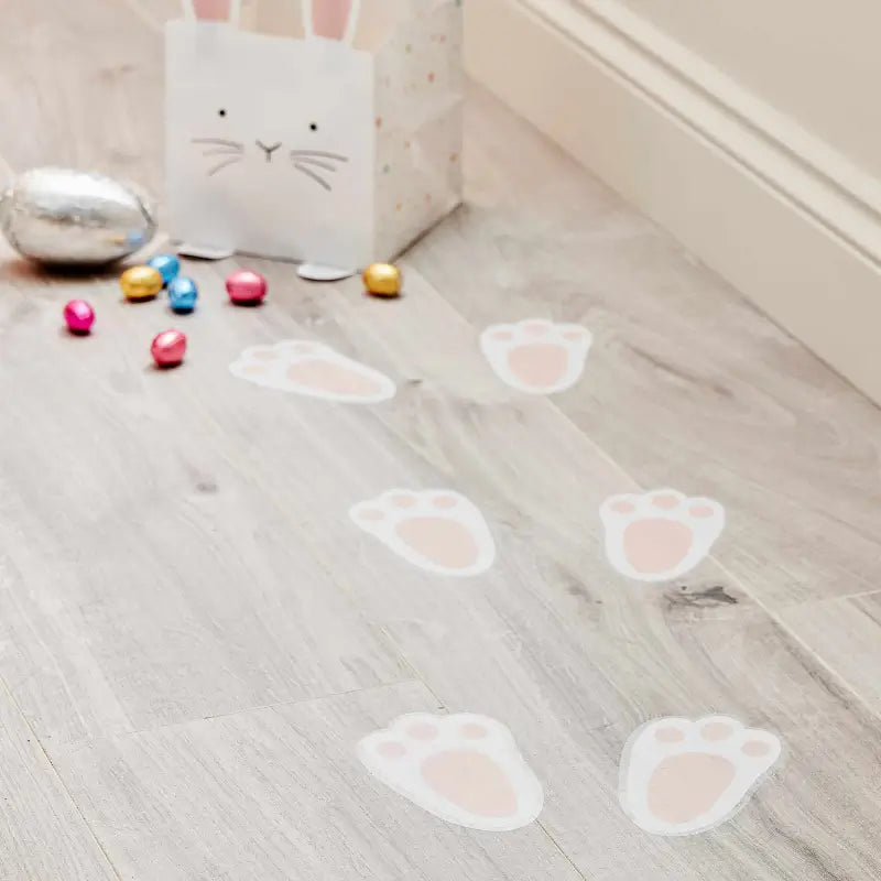Easter Bunny Footprint Floor Stickers 8pk