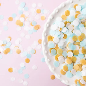 elegant cupcake edible sprinkles blue and gold mix