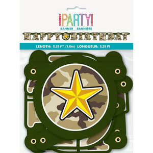 Military Camo Happy Birthday Jointed Banner 1.6m