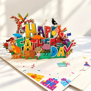 Origami Pop Cards Australian Father’s Day card with message insert