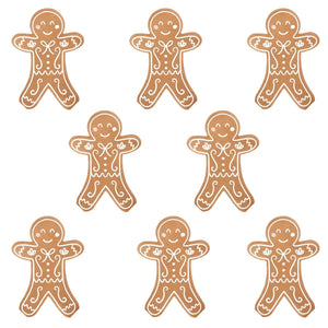 Smiling brown gingerbread man napkins with white icing details for Christmas parties