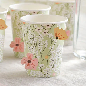 Floral Baby Shower Paper Cups 8pk