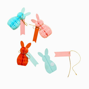 Honeycomb bunny table décor pack of 6 for spring celebrations