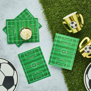 football pitch shaped party napkins green tableware 16 pack