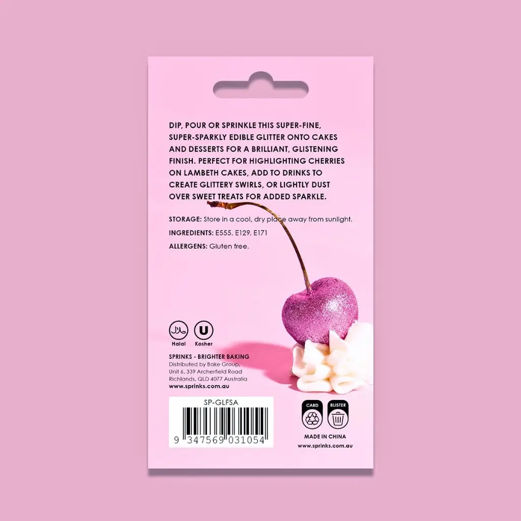 Edible Fuchsia Glitter for Cocktails and Desserts