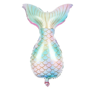 Giant Gradient Pastel Mermail Tail Foil Balloon