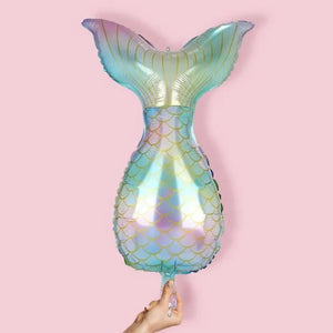 Giant Gradient Pastel Mermail Tail Foil Balloon