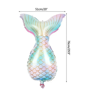 Giant Gradient Pastel Mermail Tail Foil Balloon
