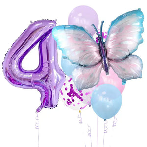 Giant Purple Fairy Butterfly Foil Balloon Bundle 9pk number 4