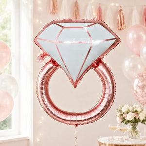 33-inch Giant Rose Gold Diamond Ring Foil Balloon