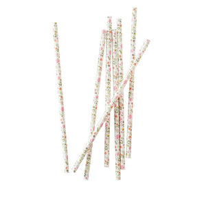 Ditsy Floral Polka Paper Straws 25 pack