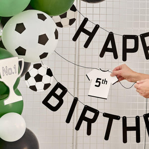 Ginger Ray Customisable Kick Off Party Football Happy Birthday Bunting 2 Pack