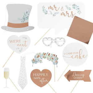 Pesonalised Rose Gold Wedding Photo Booth Props
