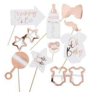 Rose Gold Twinkle Twinkle Baby Shower Photo Booth Props
