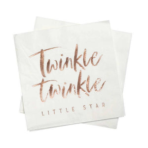 Twinkle Twinkle Rose Gold Baby Shower Napkins