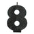 Glitter Black Numeral Candle - Number 8