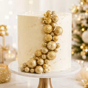 Glitter Gold Deco Foam Ball Cake Topper Set 20 Pack