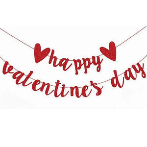 glitter red Valentine’s Day banner romantic evernt decoration