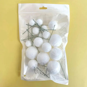 Glitter white foam balls for wedding and birthday cakes