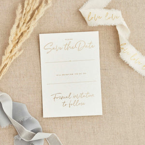 Elegant gold foil save the date cards for weddings