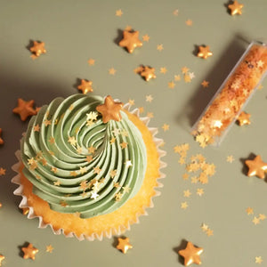 Edible gold star glitter for cake decorating