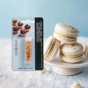 Edible gold star glitter for cake decorating