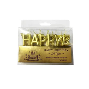 Gold 'Happy Birthday' Candles
