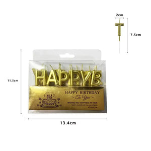 Gold 'Happy Birthday' Candles
