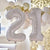 Nude & Gold Speckle Number 21 Milestone Birthday Foil Balloons