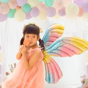 Large Butterfly Fairy Wing Foil Balloon - Gradient Blue Green