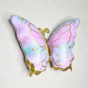 Butterfly helium balloon with gradient pastel pink wings