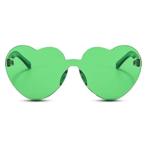 Green Love Heart Party Sunglasses