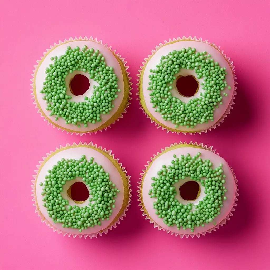 Bright green sugar pearl sprinkles for cupcakes and cookies