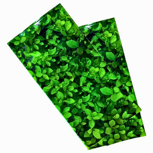 Elegant green leaf pattern polyester tablecloth for home or event use