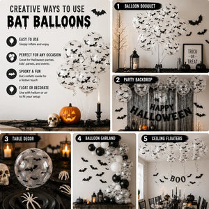 Halloween bat confetti balloons 10 pack party decor ideas