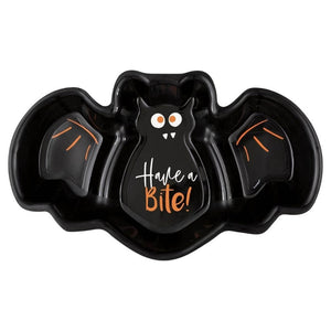 Halloween “Have a Bite” Bat Shaped 3 Section Tray – Black