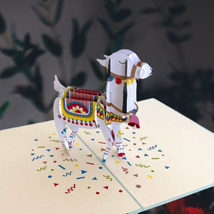 Handmade Baby Llama Pop Up Greeting Card - 3D Animal Pop Out Cards
