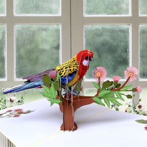 Handmade Australian Eastern Rosella Parrot Bird Card