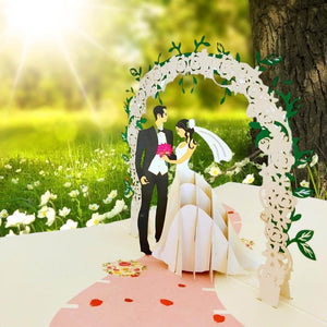Handmade Classic Ivory Wedding 3D Pop Up Card - Online Party Supplies