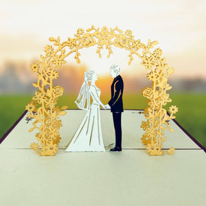 Handmade Classic Wedding Pop Up Card - 3D Wedding Invitations