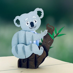 Handmade Grey Koala 3D Pop Up Greeting Card - Online Party Supplies