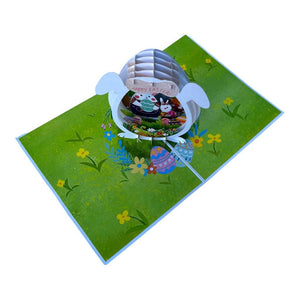 Happy Easter Bunny in Egg House Pop Card